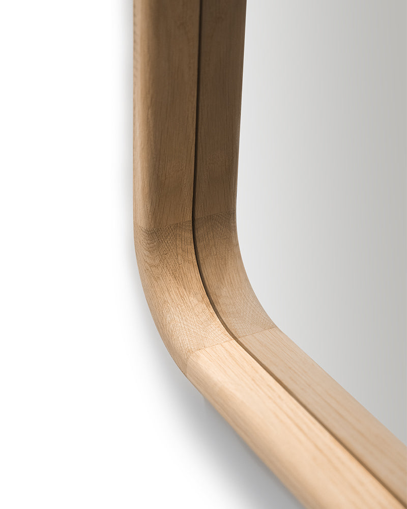 Linea Oak - Espelho de cabeleireiro com moldura em carvalho